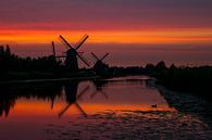 Kinderdijk Sunset 1 van Joram Janssen thumbnail