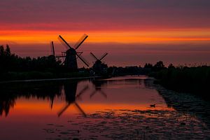Kinderdijk Sunset 1 van Joram Janssen