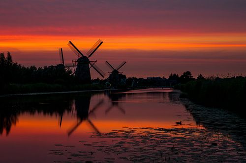Kinderdijk Sonnenuntergang 1 von Joram Janssen