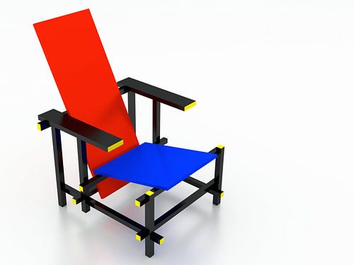 Rietveld chair top view.
