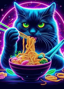 Kat eet ramen
