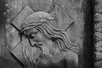 Bas-relief of Christ with cross