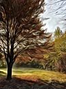 digitale kunst, bomen in herfstkleuren par Joke te Grotenhuis Aperçu