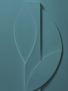 Minimalistische 3D-Kunst - Graublau