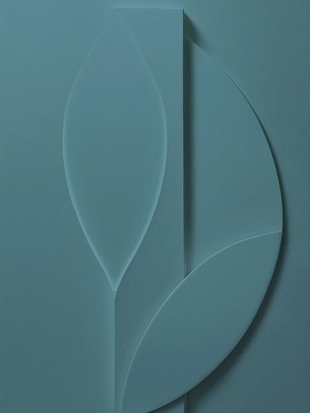 Art 3D minimaliste - Bleu grisé par STUDIO MINIMAL ART