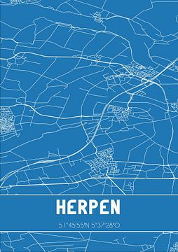 Blauwdruk | Landkaart | Herpen (Noord-Brabant) van Rezona