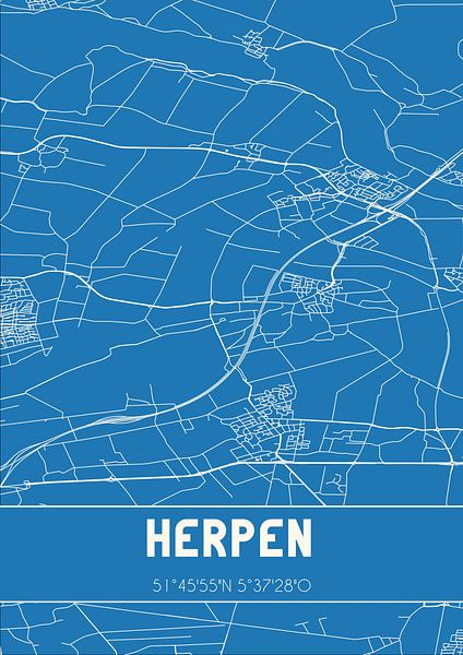Blueprint | Map | Herpen (North Brabant) by Prints of Place