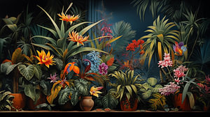 Pflanzen Kunst Wallpaper mit vielen verschiedenen Pflanzenarten