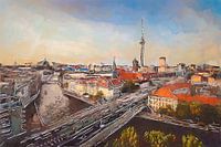 Abstract painted skyline of Berlin
