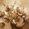 Abstracte Bloemen, Olieverf Schilderij in Beige & Bruintinten van By Marjolein Design