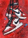 Nike Air Jordan 1 Retro Og Gs Chicago schilderij van Jos Hoppenbrouwers thumbnail
