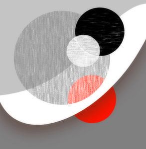 Abstrakt mit rotem Kreis
