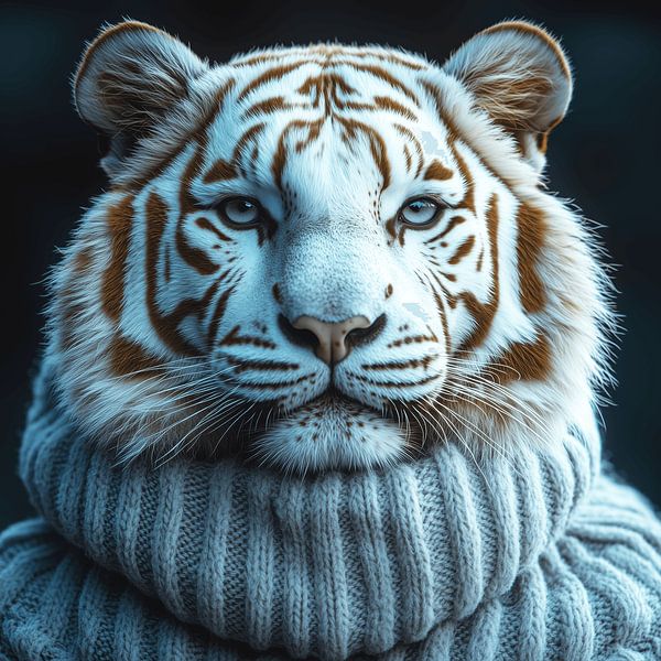 Snow tiger dressed for winter by Ton Kuijpers
