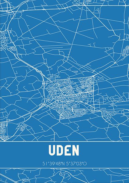 Blueprint | Map | Uden (North Brabant) by Prints of Place