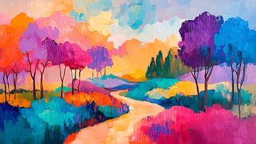 Colorful Landscape van Harry Hadders
