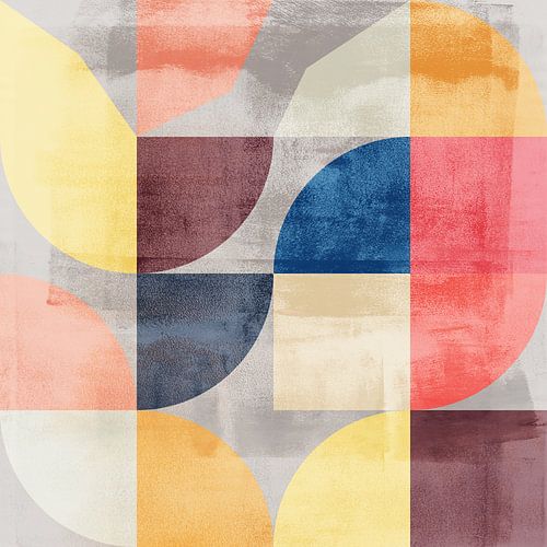 Moderne abstracte geometrische kunst in retrostijl. Pastelkleuren IV.