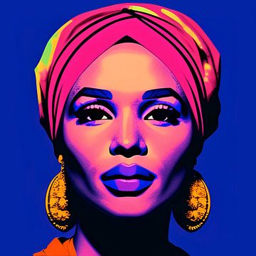 Halima - portrait de femme dans le style pop art sur All Africa