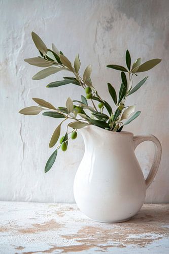 Olive branches in a jug