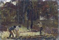 Tom Roberts, De grond draaien (schets voor de houtskoolbranders) - 1886 van Atelier Liesjes thumbnail