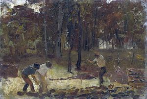 Tom Roberts, Turning the ground (croquis pour les brûleurs de charbon) - 1886 sur Atelier Liesjes