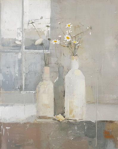 Stilleven in Japandi stijl, zachte kleurtinten