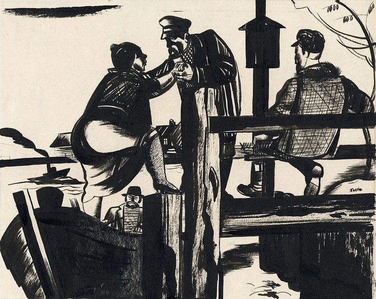 Bij de halte, 1929 van Atelier Liesjes