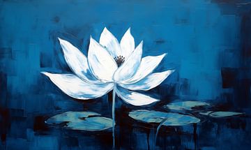 Bleu lotus sur Jacky