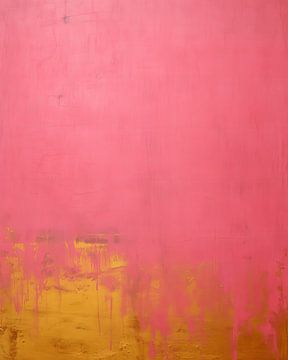 Modern en abstract in roze en goud van Studio Allee