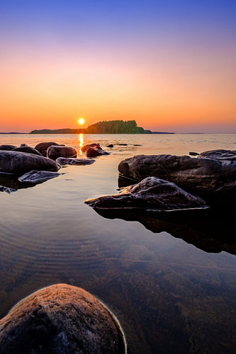 Coucher de soleil sur l'archipel finlandais