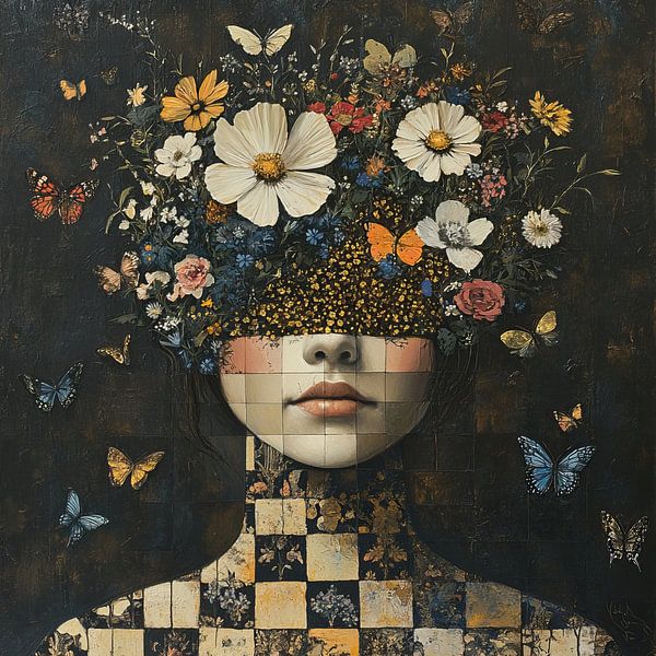 Flowers Face by Eye catching paintings