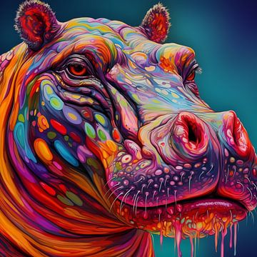 Psychedelische kunst Hippo van AIstatic