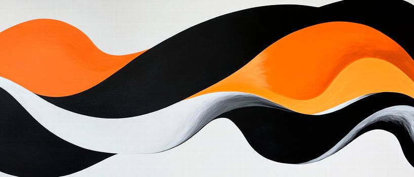 Motif ondulé en noir et orange par Poster Art Shop