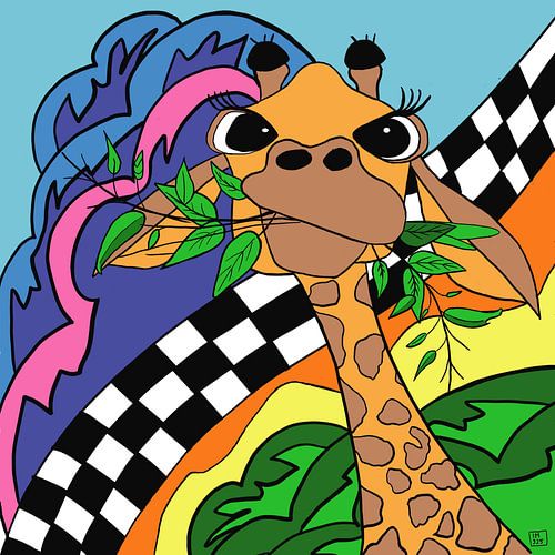 Colourful giraffe by Ingrid A.U. Motzheim