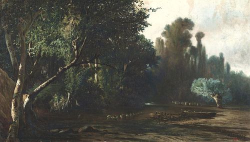 Baldomer Galofre i Giménez~Landschap met eenden