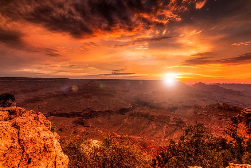 Zonsopkomst Grand Canyon von Hans de Waay