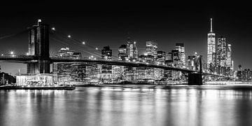 New York, Brooklyn Bridge (schwarz weiß) von Sascha Kilmer