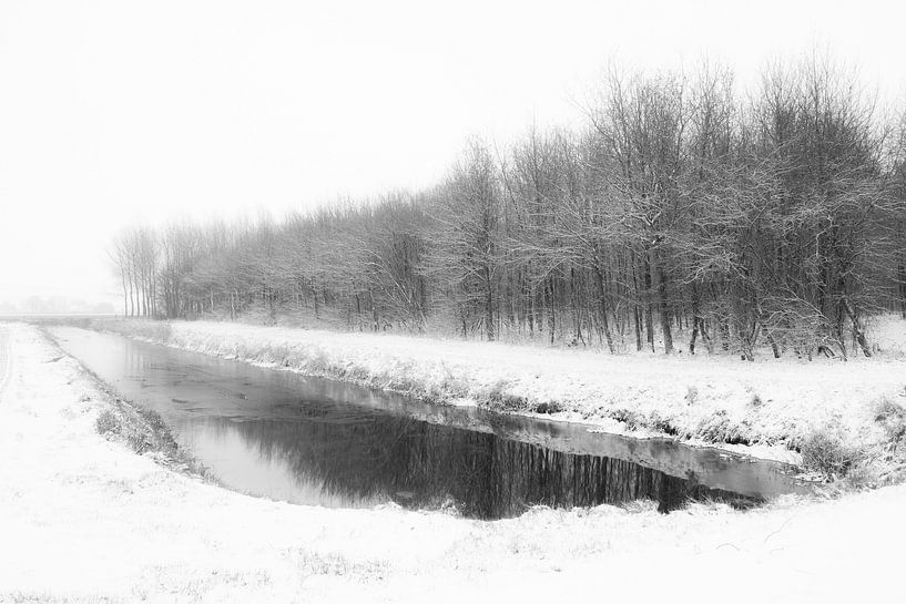 Perspectief in een winters landschap van Margreet Piek
