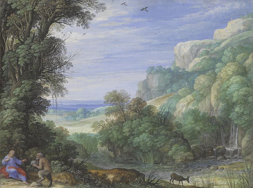 Landschaft mit der Versuchung Christi,Paulus Bril von Meisterhafte Meister
