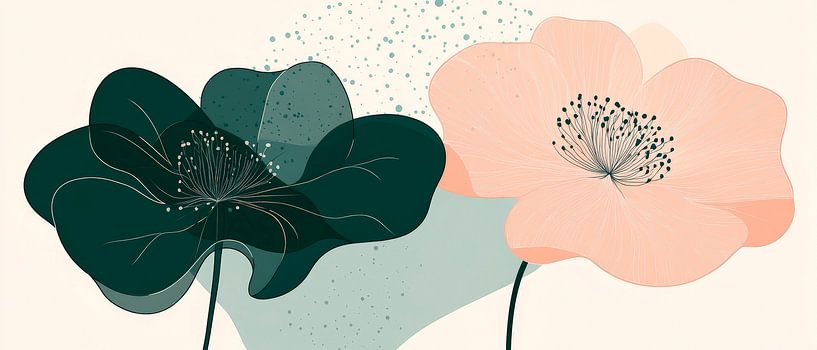 Flowers in a dance of colours Delicate elegance - Blumenruhe Harm by Poster Art Shop