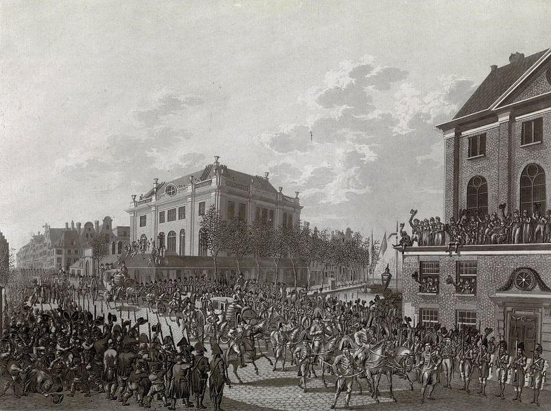 A. Lutz, Inkomst van Lodewijk Napoleon te Amsterdam, 1808 van Atelier Liesjes
