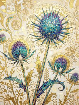 Blaue Disteln der Stille von Retrotimes