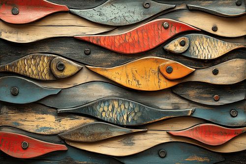 Sea of Colours Wooden Fish in Motion