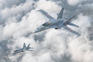 Zwei Schweizer McDonnell Douglas F/A-18C Hornets.