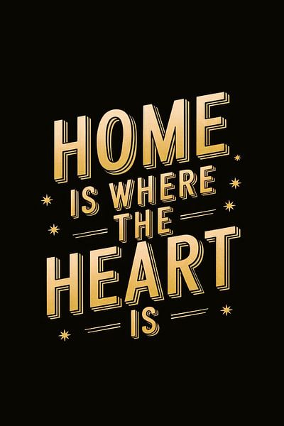 Gold typography with homely message by Art & Soul Creations