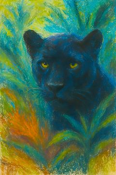 Schwarzer Panther Gemälde. von Johannes