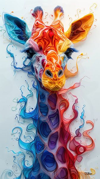 alcohol ink - giraffe by Gelissen Artworks