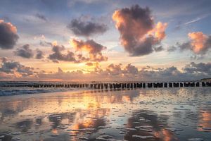 Coucher de soleil avec nuages en Zélande