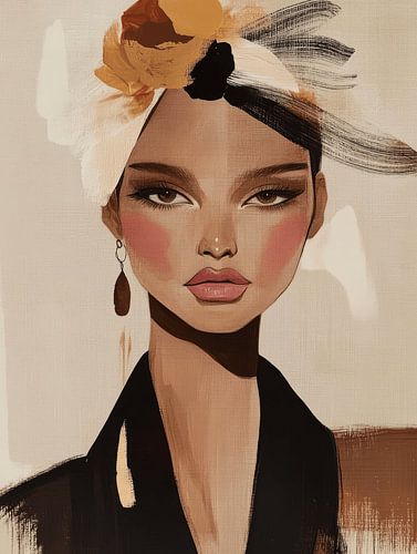 Modern portret in aardetinten