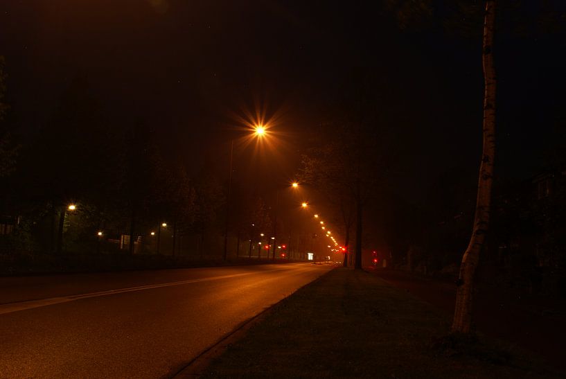 Straat bij nacht. von Bas Smit