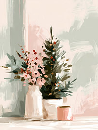 Festive Botanical Arrangement in Pastels by Mosaic Dialogue